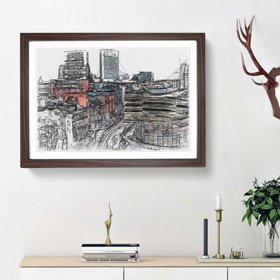 The Manchester Skyline in Abstract - Picture Frame Graphic Art Print on MDF