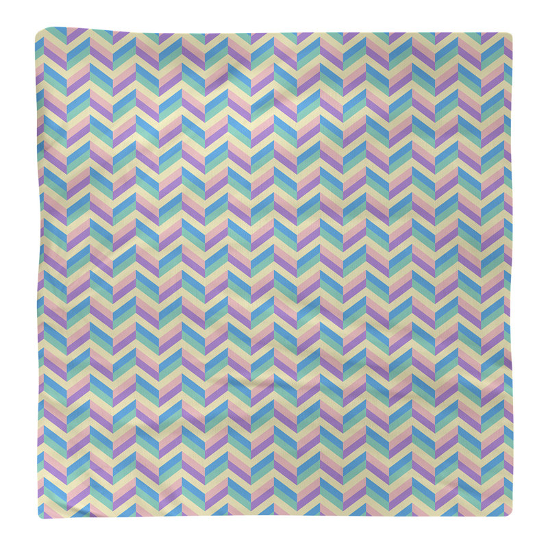 Serviette en coton chevron, 0,1 po x 10 po x 10 po, Jaune multicolore, Sergé de coton