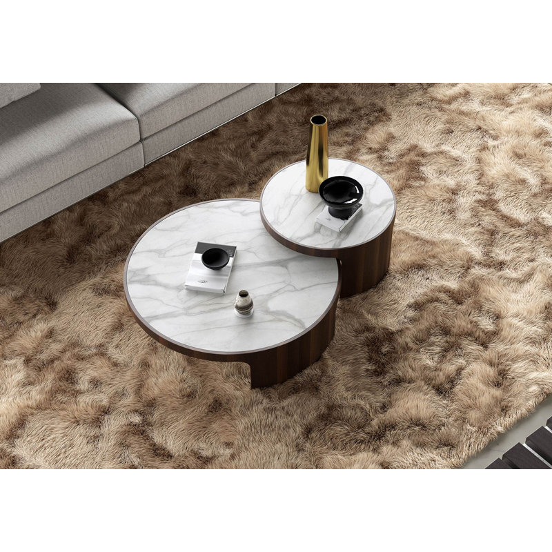 Caliann Solid Wood Nesting Coffee Table, White