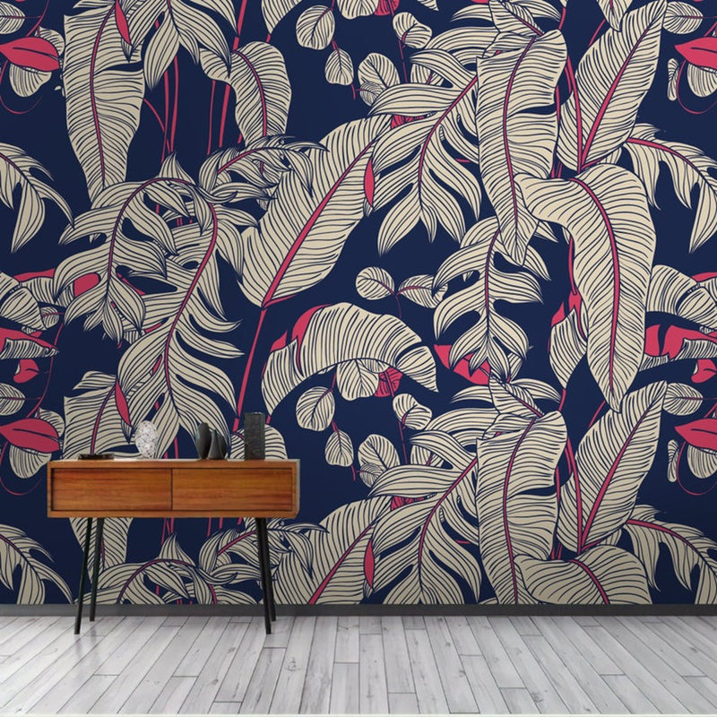 Papier peint amovible feuilles de palmier tropical, L 9 po x l 15 po