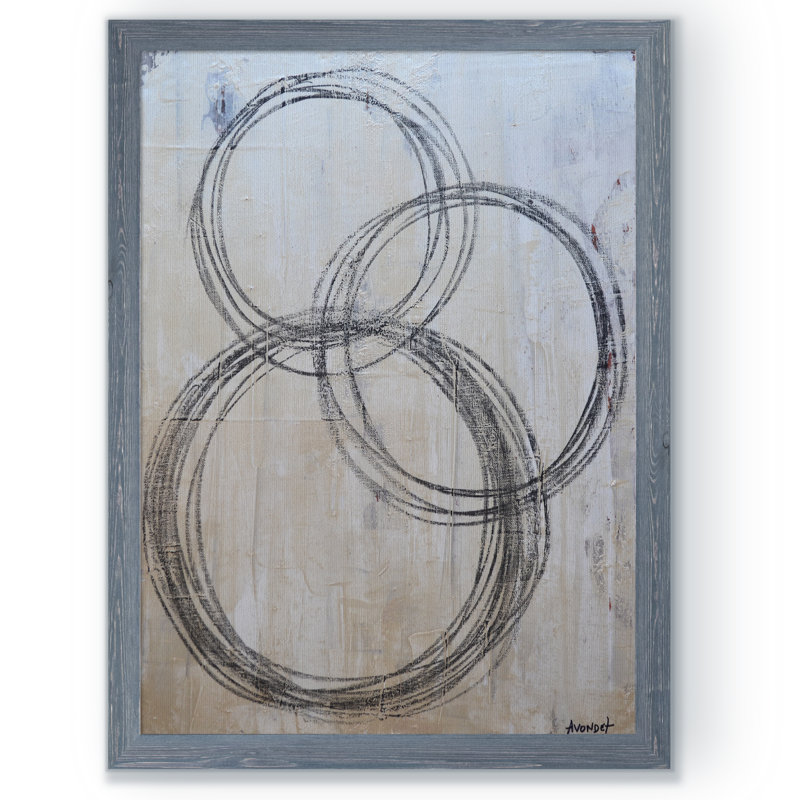 « circulaire i » par paul cezanne-image-cadre de dessin, H 16 po x l 22 po x P 1 po, Cadre de toile gris