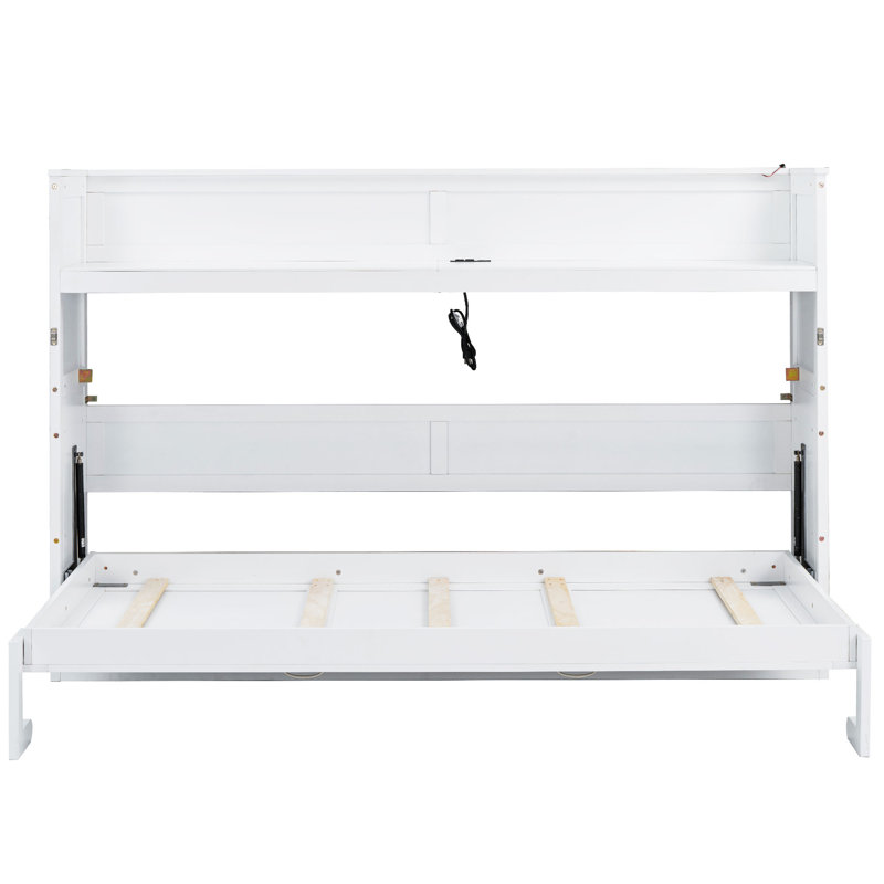 Lit escamotable avec bureau, lumière DEL et station de charge USB