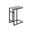 Table d'appoint, en forme de C, bout, côté, collation, stratifié gris, métal noir, contemporain, moderne-77594125