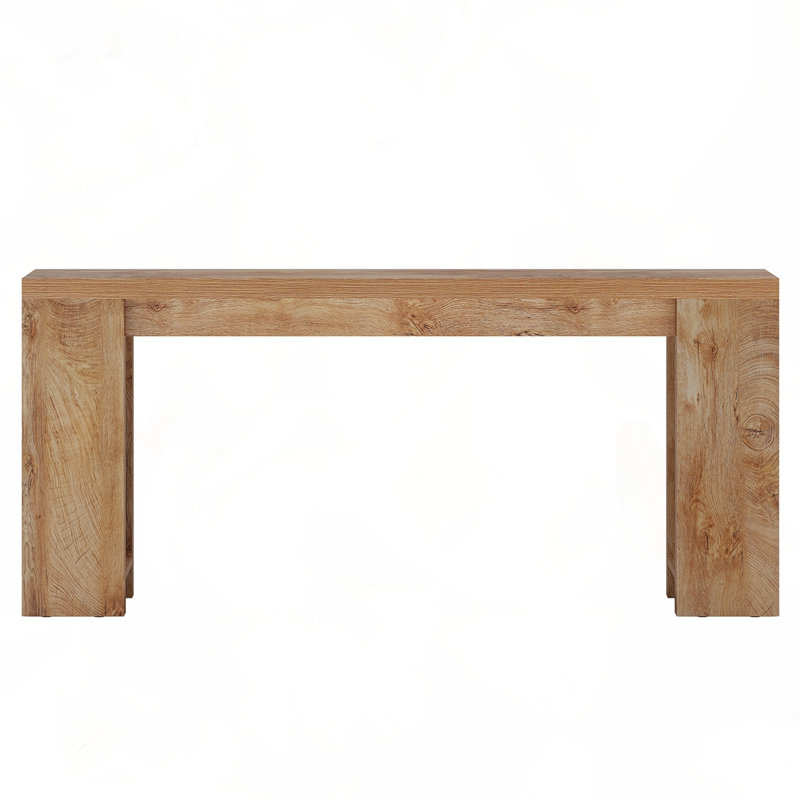 70.9" Narrow Wood Entryway Sofa Table, Light Oak