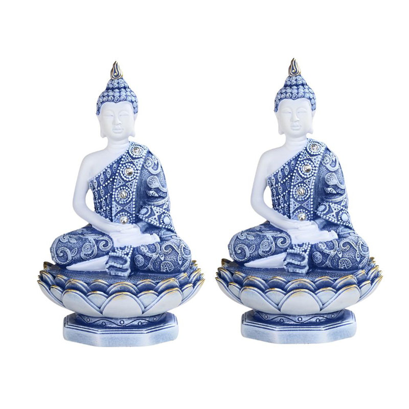 "Ensemble de 2 pièces" ICE ARMOUR 6 "Bouddha thaïlandais bleu et blanc sur un siège de lotus