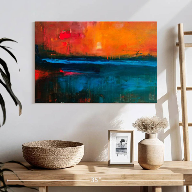 Coucher de soleil abstrait Avery, H 16 po x l 24 po