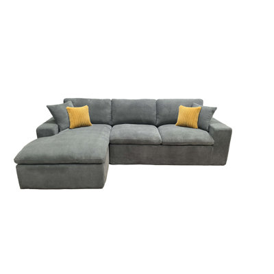 Coffee-Bean Inspired Upholstered Sectional with No Assembly