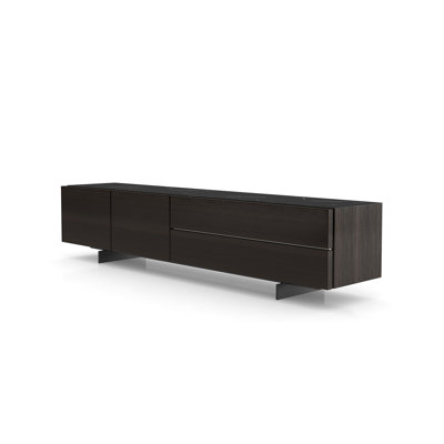 Fletcher Media Cabinet in Smoked Oak and Black Marble Ceramic