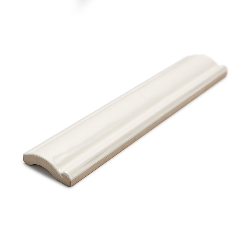 Chelsea 10" x 2" Ceramic Chair Rail Tile Trim, Bone