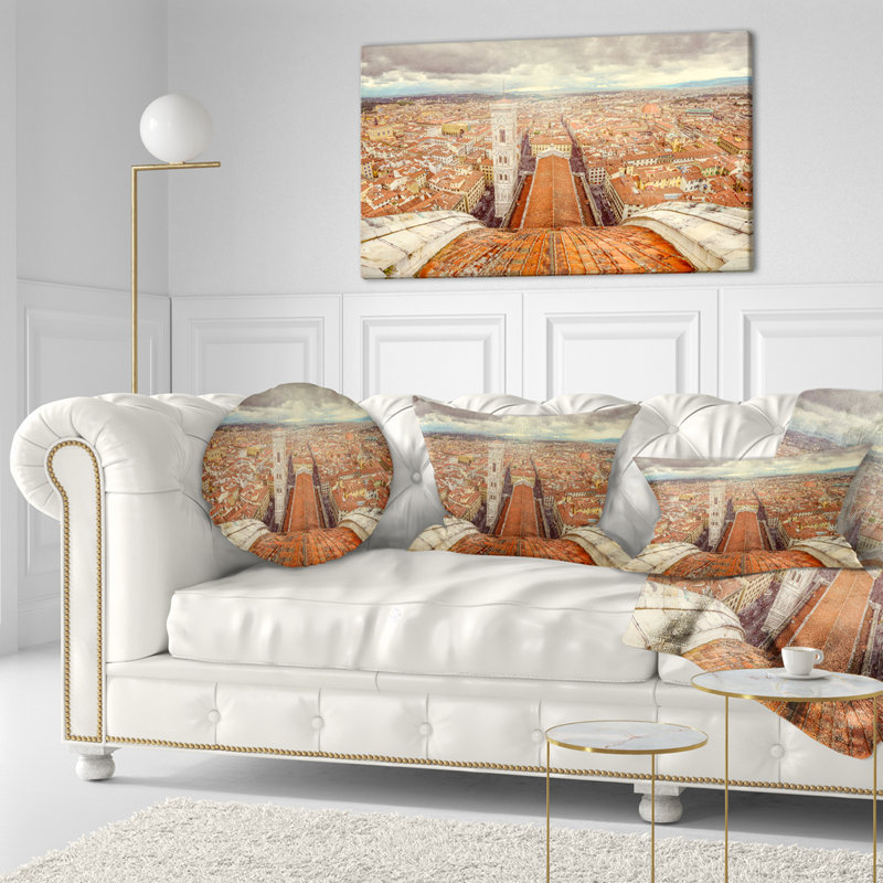 Coussin cityscape duomo de florence from cathedral, Rectangle 12 po x 20 po