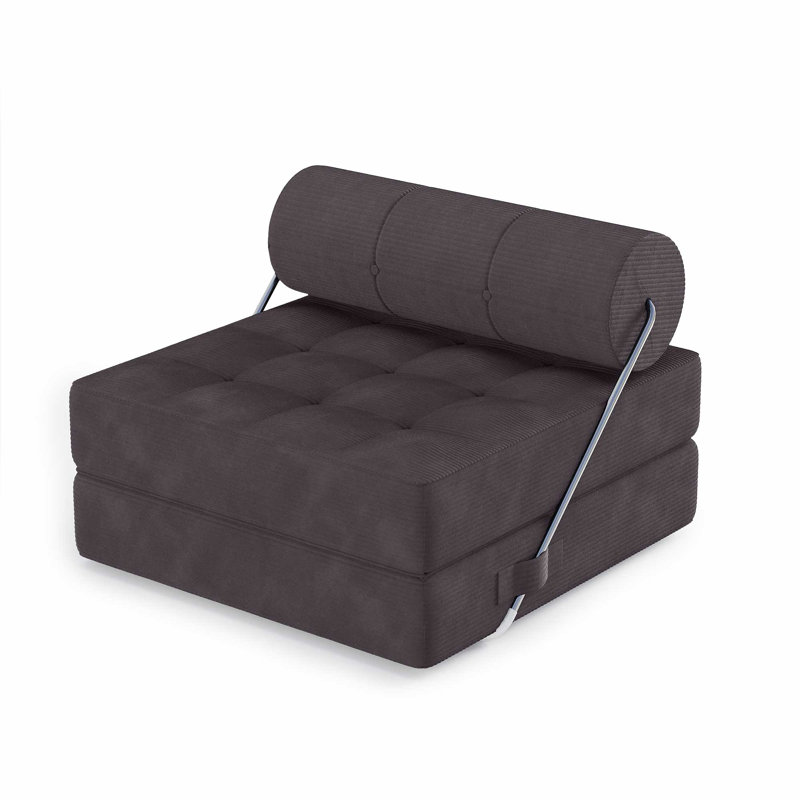 Folding Sofa Bed, 4 in 1 Convertible Sleeper Chair with High-Density Foam, Gray