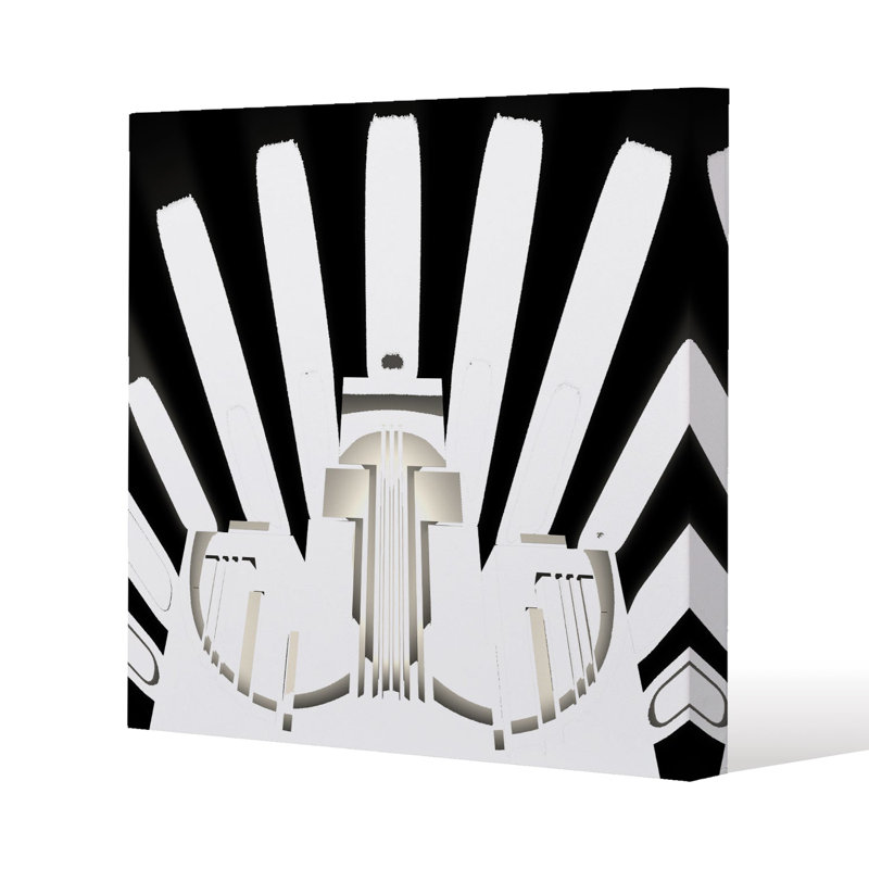 Art Deco Skyscraper Slim Style Canvas Print, 15mm Slim Real wood., 75 cm H x 75 cm W