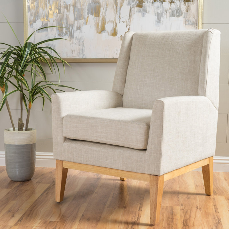 Stylish Accent Chair with Ergonomic Design and Comfortable Upholstery, Perfect for Living Rooms and Home Offices., Beige