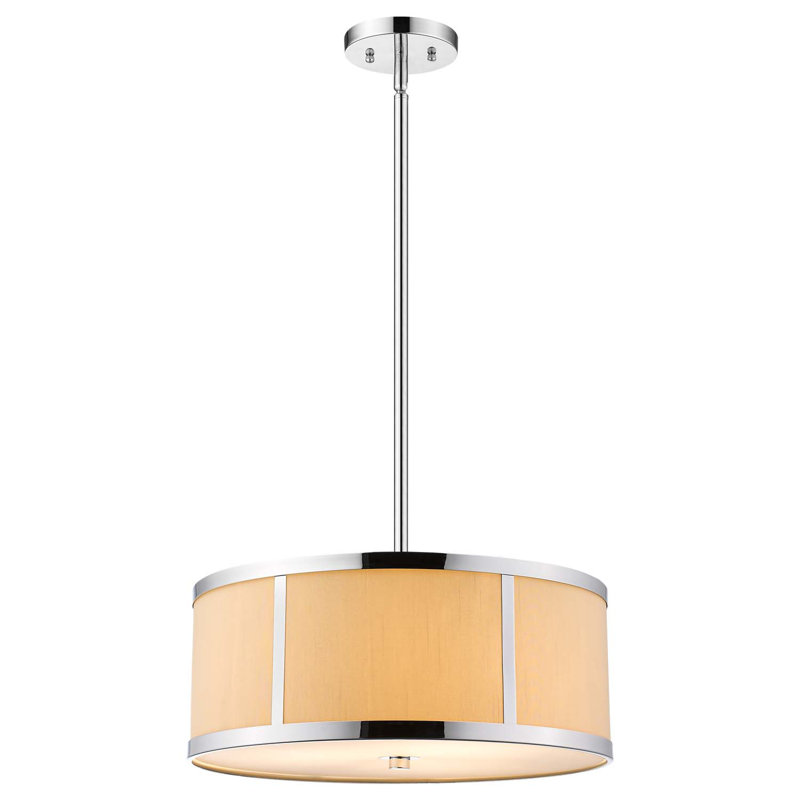 Fender 2 - Light Polished Chrome Shaded Pendant, 51" H x 12" W x 12" D
