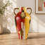 Vase amphore en céramique de 18,8 x 16,3 x 31,5 cm avec finition abstraite multicolore