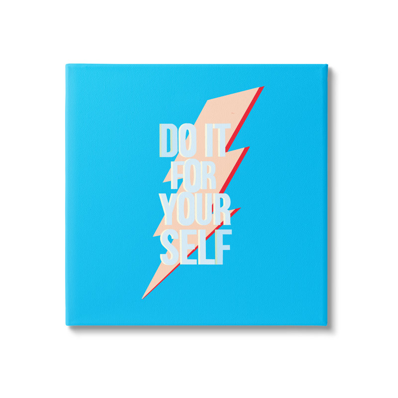 Blue and Beige Inspirational Canvas Wall Art, 17" x 17"