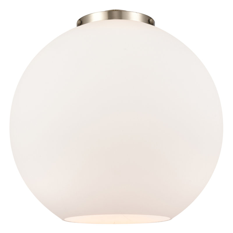 Luminaire suspendu sphère 1 lumière DEL Ralph, Nickel poli, Blanc mat
