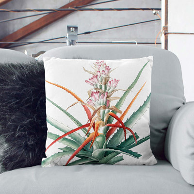 Bromelia Flowers Floral Square Throw Cushion
