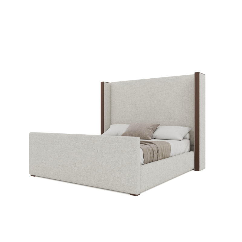 Irene Luxe Footboard Mid Bed, Linen Cotton, Queen