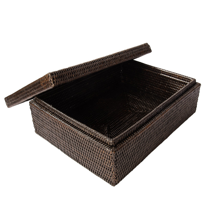 Boîte de rangement avec couvercle Arine, Noir Tudor