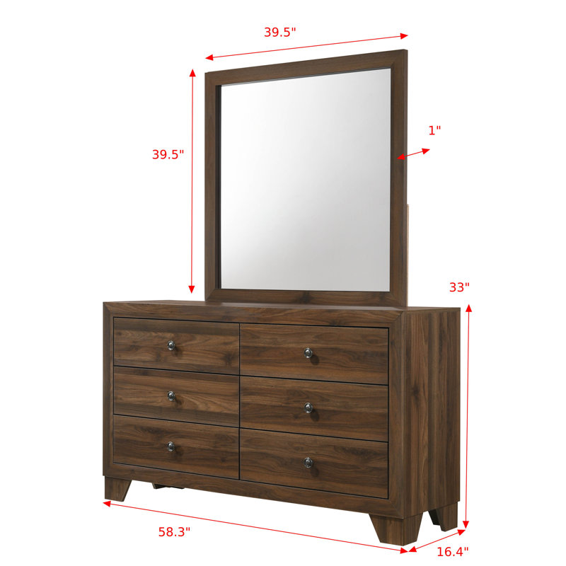 Jomira Laure Panel Bedroom Set, Queen, 5 pieces: Bed,Nightstand,Dresser,Chest,Mirror