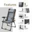 Chaise de camping inclinable avec repose-pieds