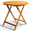 Table d'appoint d'extérieur pliante ronde en bois d'acacia 27,6 po - Résistant aux intempéries