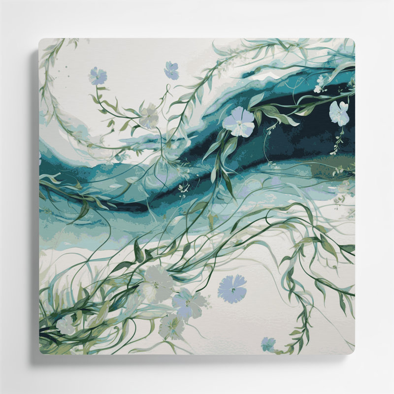 Art mural en métal beige Coastal Coastal Vines, H 16 po x l 16 po
