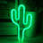 USB Battery Box Green Light Cactus Shape Neon Light