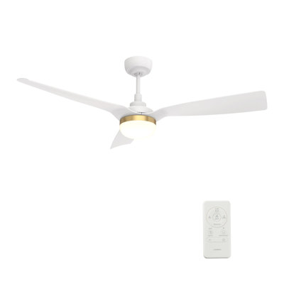 Ventilateur de plafond intelligent d'intérieur / extérieur Spezia de 52 pouces, ensemble d'éclairage à DEL à intensité variable et télécommande, fonctionne avec l'assistant Google, Amazon Alexa et les raccourcis Siri.