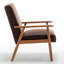 Fauteuil de style Mid-Century moderne 24,89 po, brun. Accoudoirs en bois massif pour la durabilité. Facile à assembler et facile à nettoyer. Cadre à l'abat-jour. Mousse confortable. Revêtement en microfibre chic-121109277