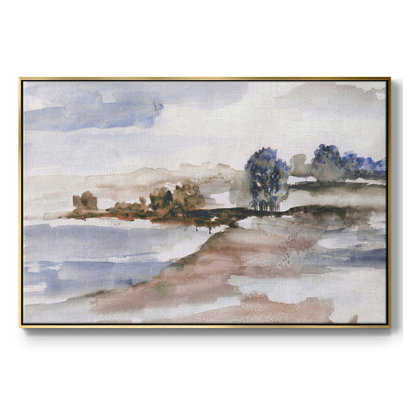 Mountain Cove - Toile tendue avec châssis encadré, H 27 po x l 41 po x P 2 po, Or