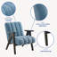Fauteuil - bleu, rembourrage doux, décor moderne en bois massif avec dossier-642322403