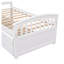 Lit plateforme simple blanc avec 6 tiroirs de rangement, cadre de lit pour enfant en bois massif avec tête et pied de lit-1587845793