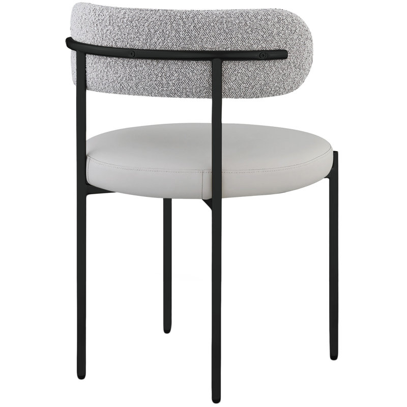 Chaise d'appoint Beacon, Tissu taupe bouclé, Noir mat