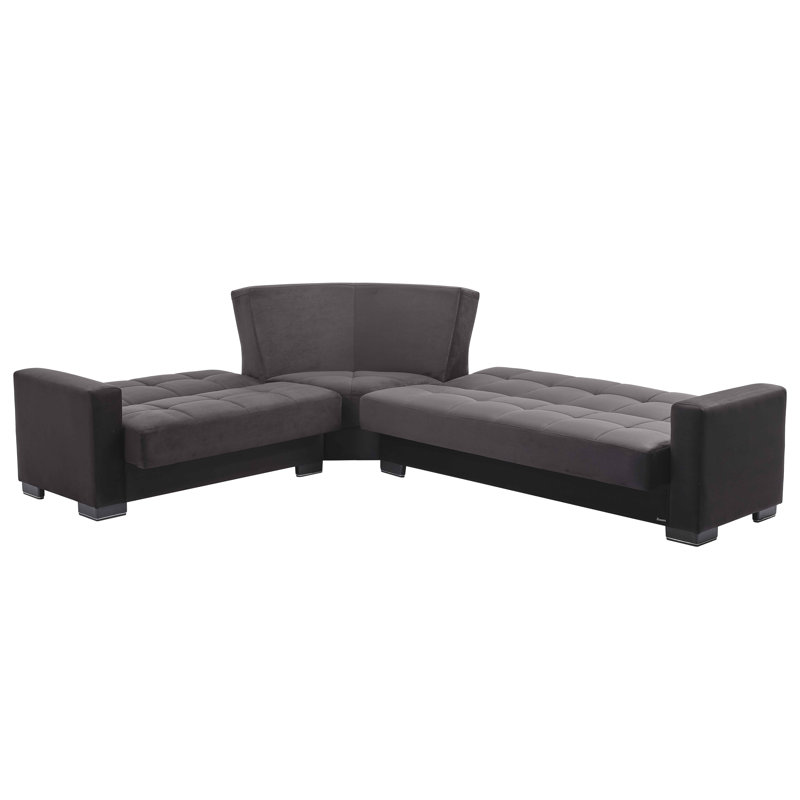  Cailum Legacy 224” Convertible Sectional Sofa Bed with Storage – Firm Support L-Shaped Sleeper Sectional for Small Spaces