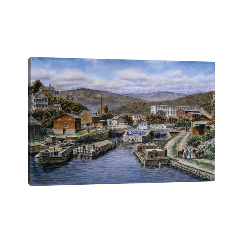 Little Falls, New York by Stanton Manolakas - Wrapped Canvas Painting, 66.04 cm H x 45.72 cm W x 1.91 cm D