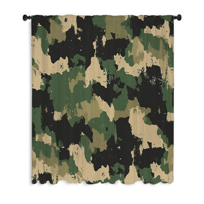 Camouflage Military Warm Sheer Curtain Single Panel