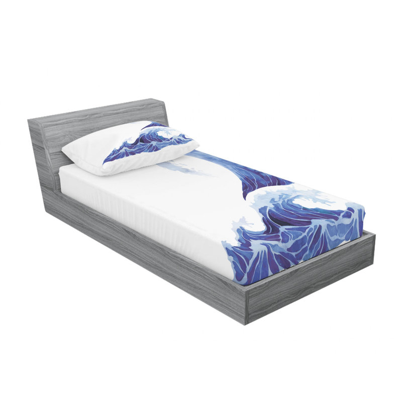 Microfiber Abstract Sheet Set, Twin XL Sheet Set with Fitted Sheet