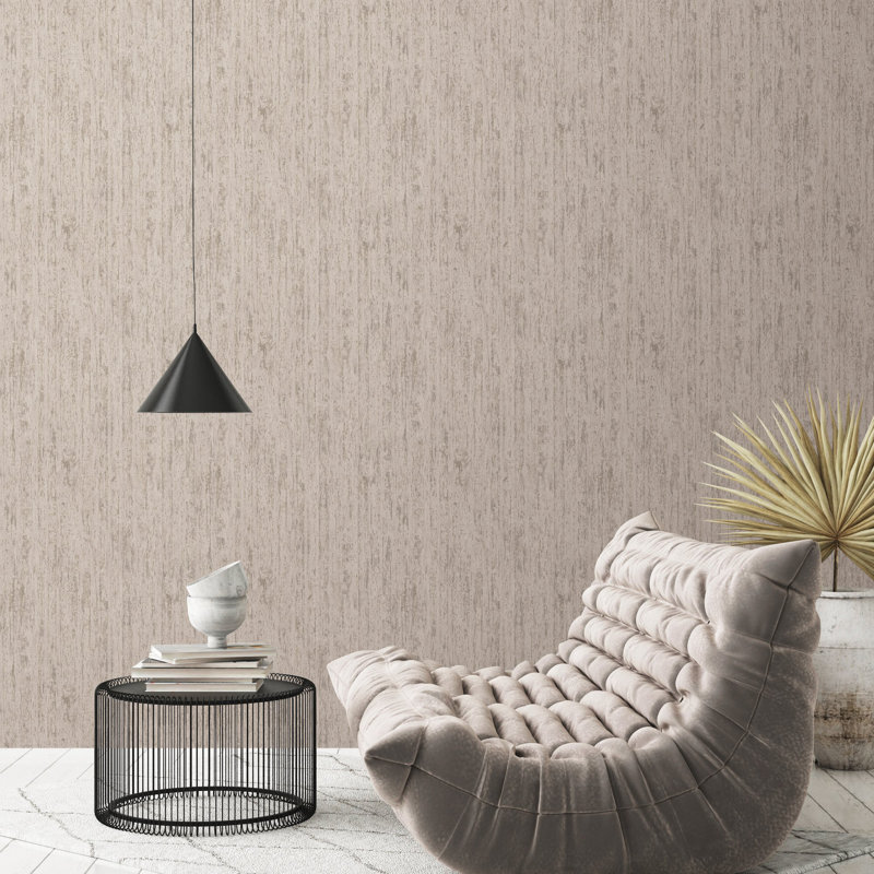 Woods and Wicker Collection Metallic Tree Bark Effect Wallpaper Roll, Gray