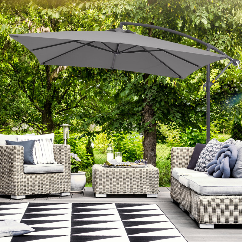 Parasol en porte-à-faux 8,2 x 8,2 pi, Gris