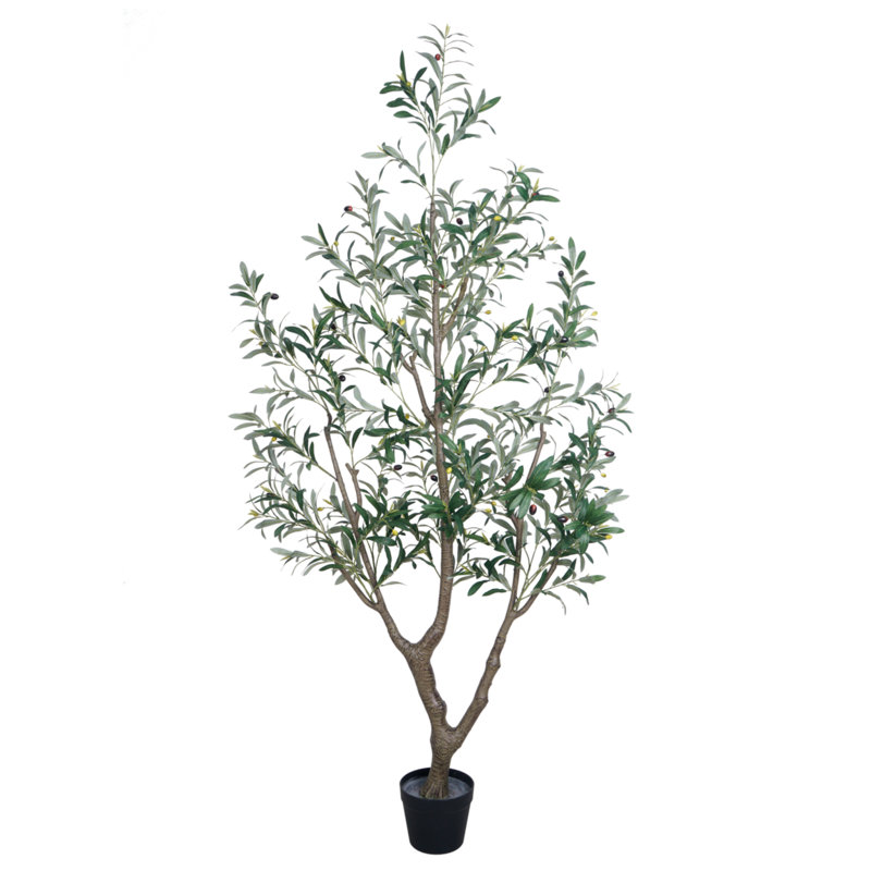 Faux olivier avec des feuilles réalistes pour la décoration intérieure, H 41,34 po x l 8,66 po x P 7,48 po