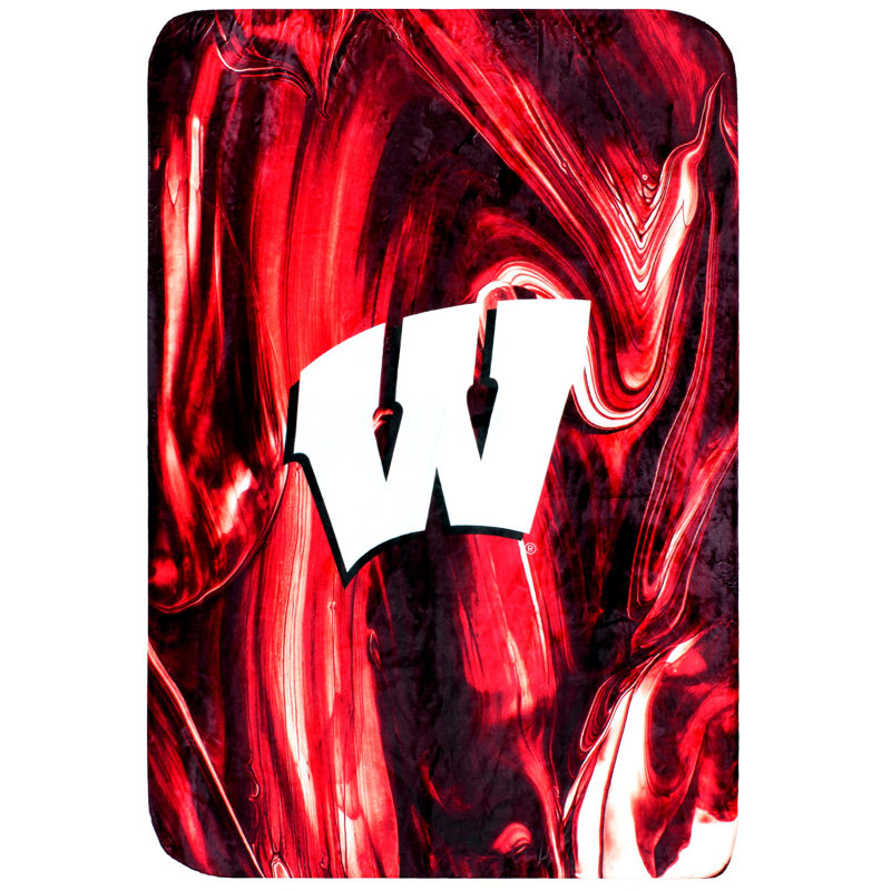 Couverture en polyester doux sublimé, l 30 po x L 40 po, Badgers de Wisconsin