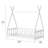 Space-Saving Bed, Floor Bed Frame, Wooden Floor Bed with Guardrail