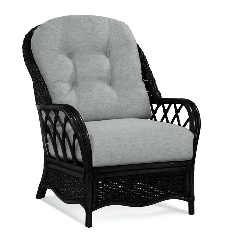 Chaise avec accoudoirs en rotin Everglade, Noir, noir, noir, noir, Chocolat Elite; 0321-72