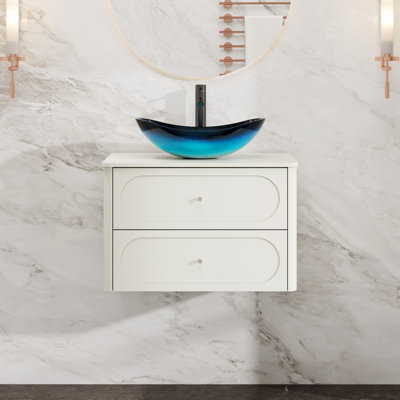 Meuble-lavabo mural simple 30 po avec lavabo vasque, robinet