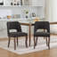 Chaises de salle à manger noires, tissu moderne recouvert de 2, conception évidée, courbé avec des clous en cuivre faits à la main, respirant et usé, système à double rebond, pieds en bois d'hévéa massif pour les salles d'art 2 américaines