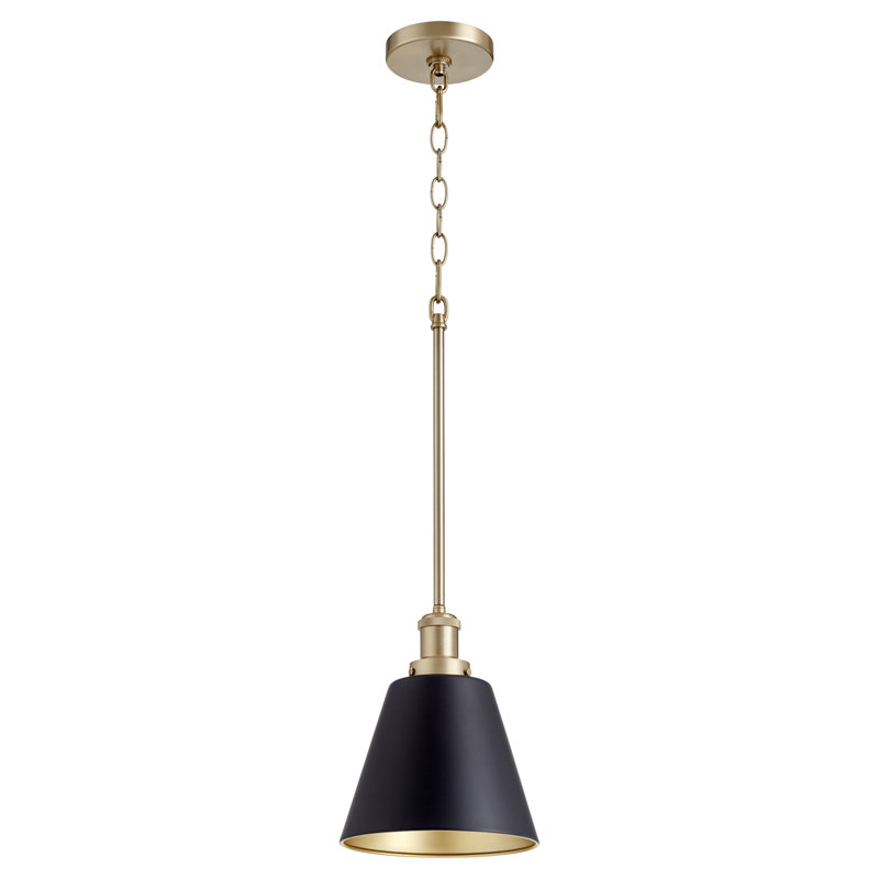 Luminaire suspendu conique à 1 lumière Arquette, Noir
