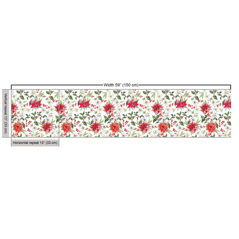 Ajavion Christmas Flower Buds Fabric