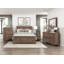Cadre de lit Claudette en bois massif, format king, avec placage imitation bois-114311293-114882681